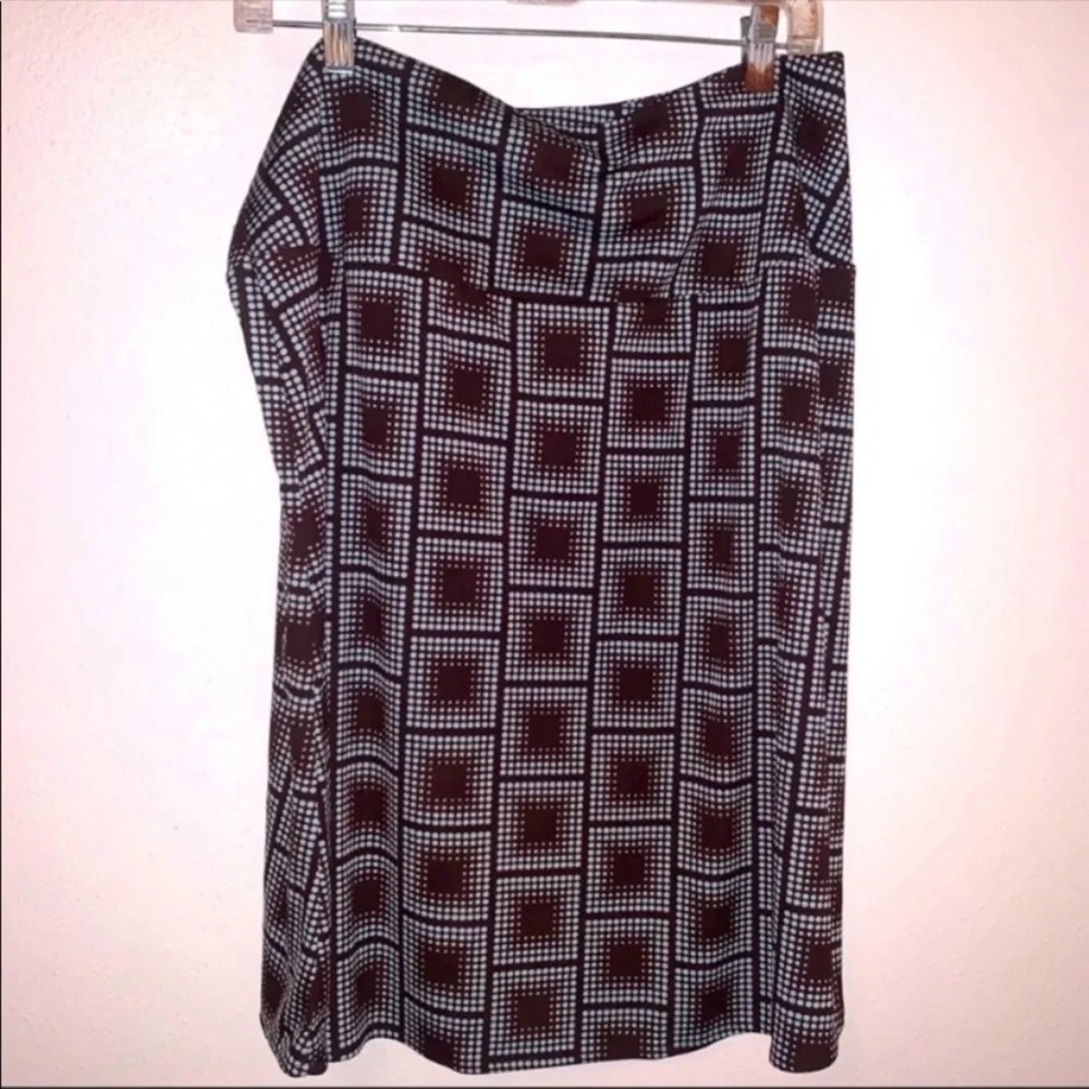 My Michelle Size 14 Geometric Square Print Polyester Midi Skirt